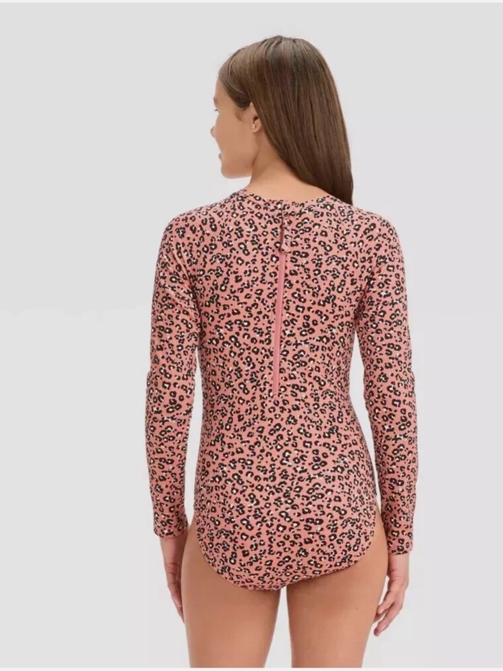 Art Class Girls Large 10/12 Leopard One Piece Swimsuit Rash Guard NEW - Picture 2 of 9
